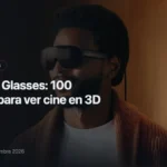 Un modelo con las Meta VR Glasses puestas: gafas de realidad virtual de 100 gramos