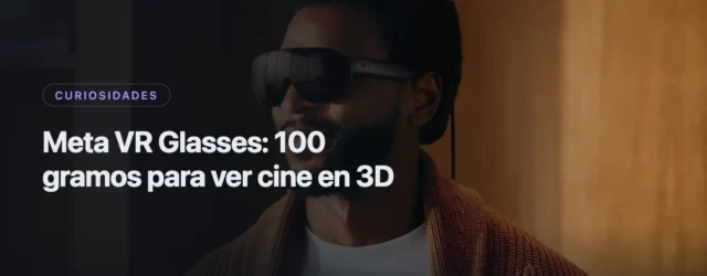 Un modelo con las Meta VR Glasses puestas: gafas de realidad virtual de 100 gramos
